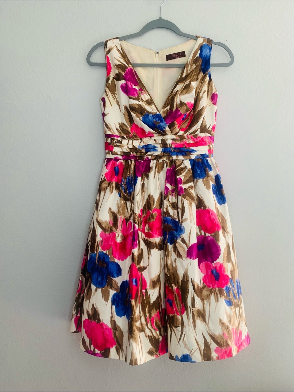 Eliza J Women’s Floral Cocktail Fit-and-Flare Mini Dress